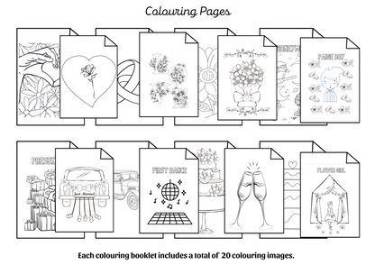 Hard cover Wedding colouring & Activity book with added box